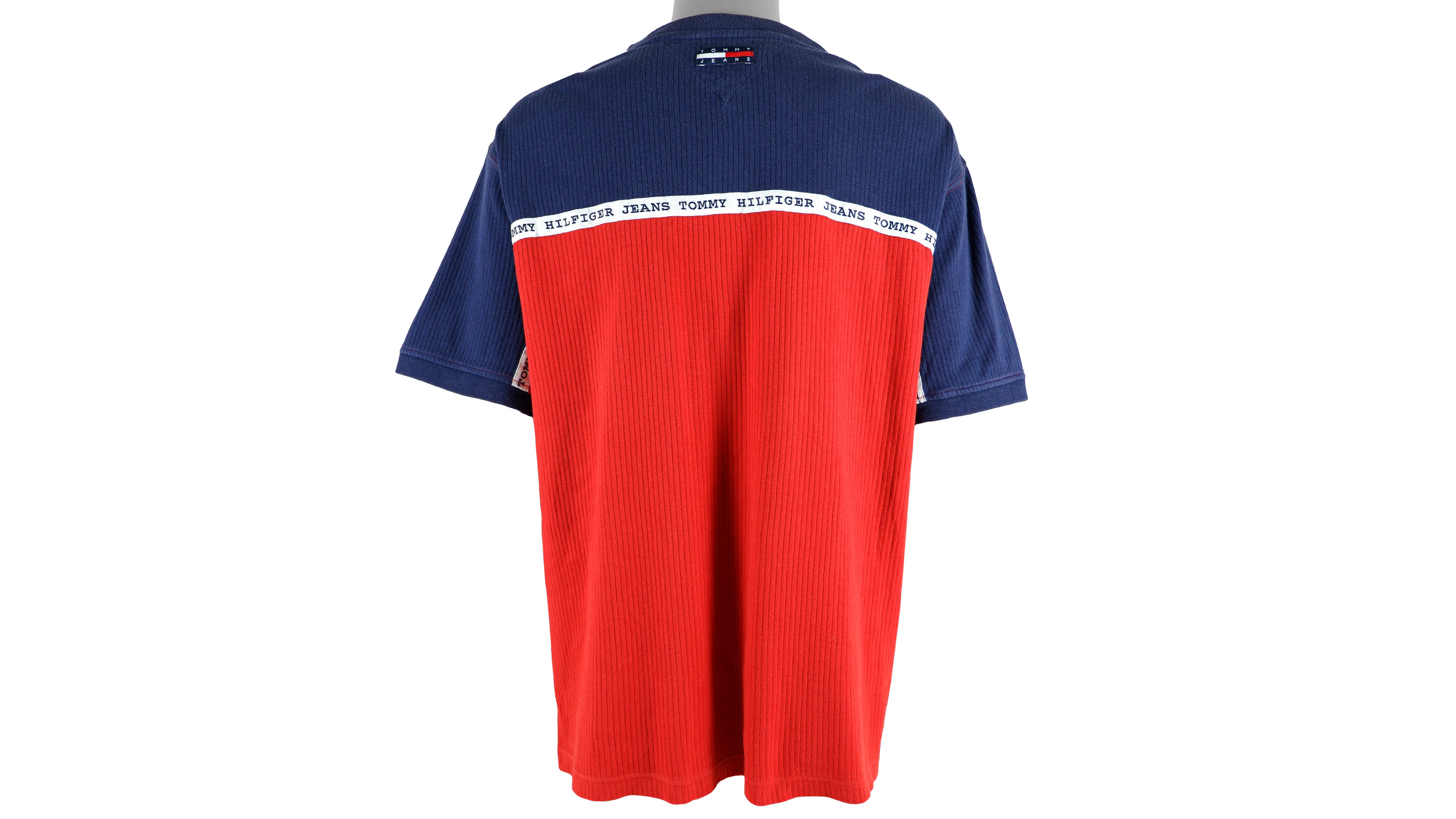 Tommy Hilfiger - Red Taped Logo T-Shirt 1990s XX-Large Vintage Retro