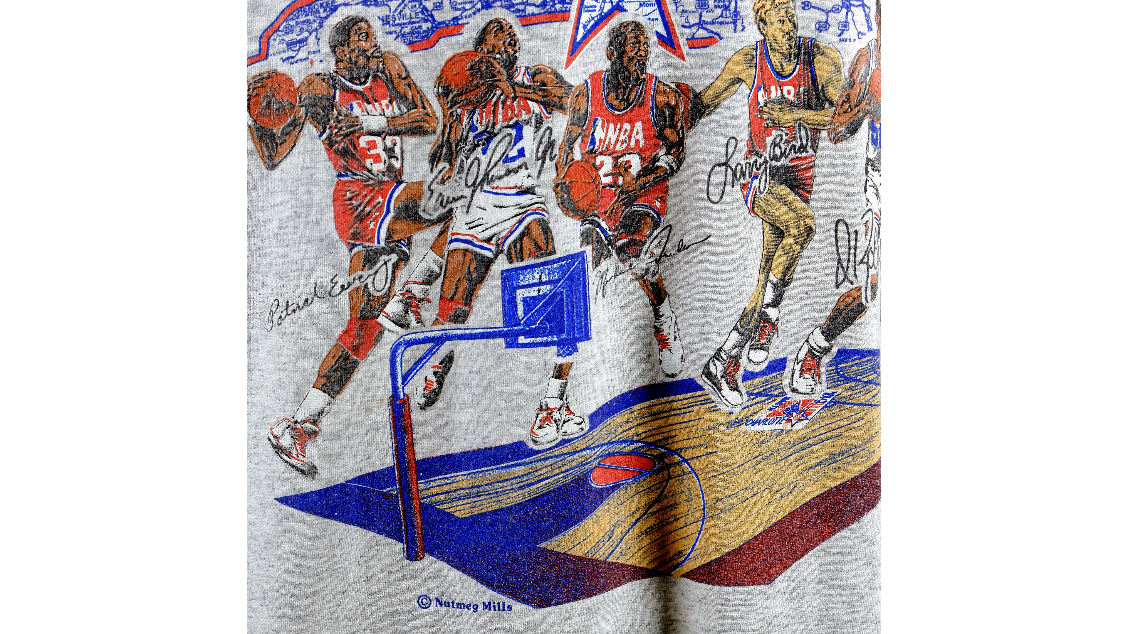 NBA (Nutmeg) - All Stars T-Shirt 1991 X-Large Vintage Retro