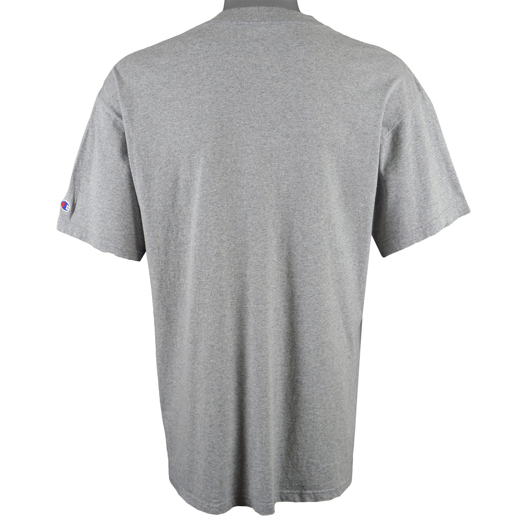 Champion - Grey Spell-Out T-Shirt 1990s Large Vintage Retro