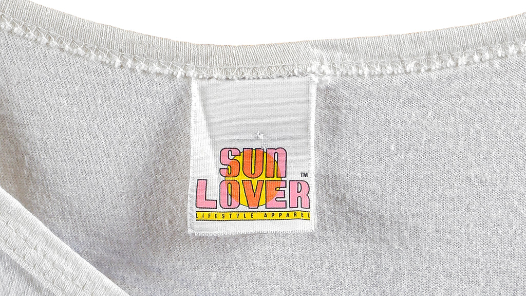 Vintage - White Sun Lover Tank Top 1988 Medium Vintage Retro