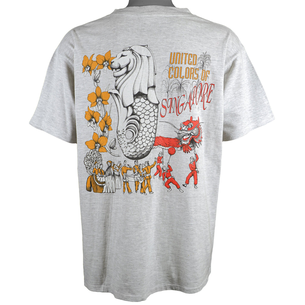 Vintage (Mix Concept) - United Colors of Singapore Spell-Out T-Shirt 1990s Large Vintage Retro 