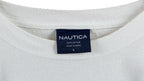 Nautica - White Spell-Out Deadstock T-Shirt 1990s Large Vintage Retro