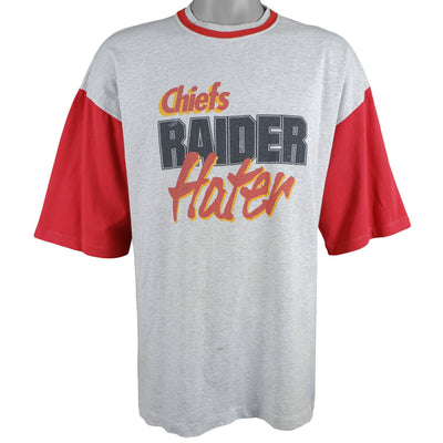 NFL (Signal) - Chiefs Raiders Hater Spell-Out T-Shirt 1990s X-Large