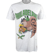 NFL (Nutmeg) - Philadelphia Eagles Big Spell-Out T-Shirt 1993 Medium Vintage Retro Football