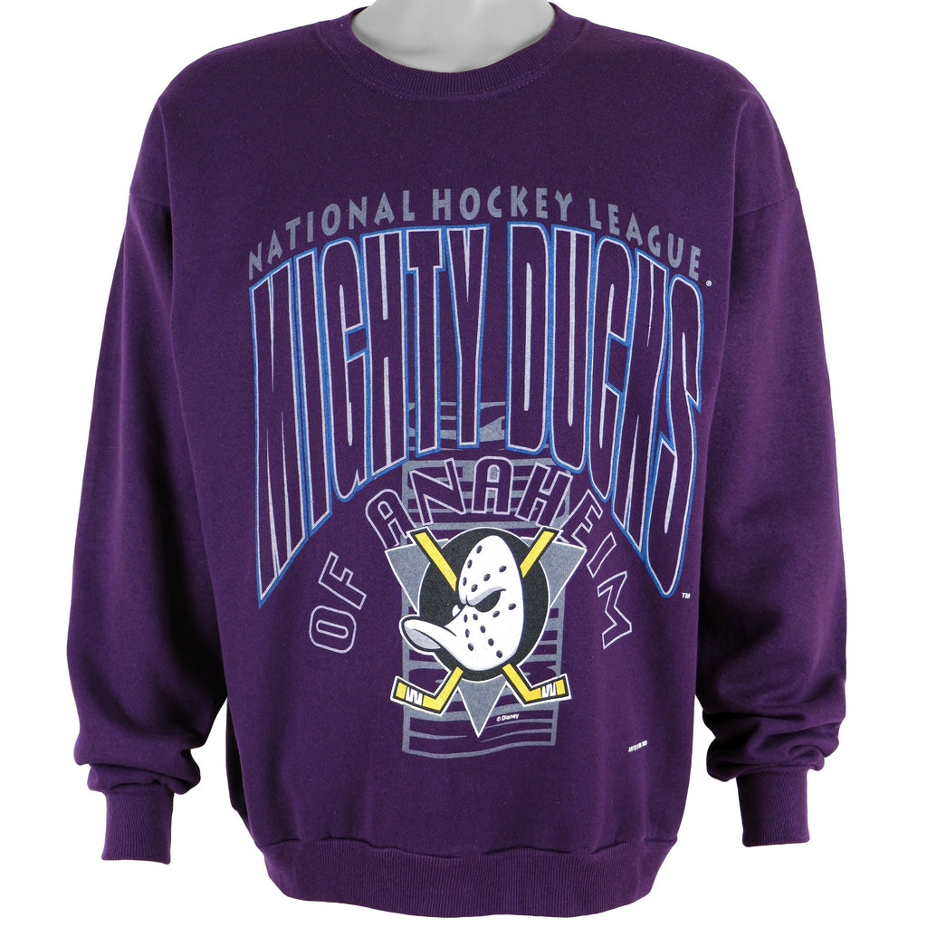 NHL (Artex) - Anaheim Mighty Ducks Crew Neck Deadstock Sweatshirt 1993 Large Vintage Retro Hockey