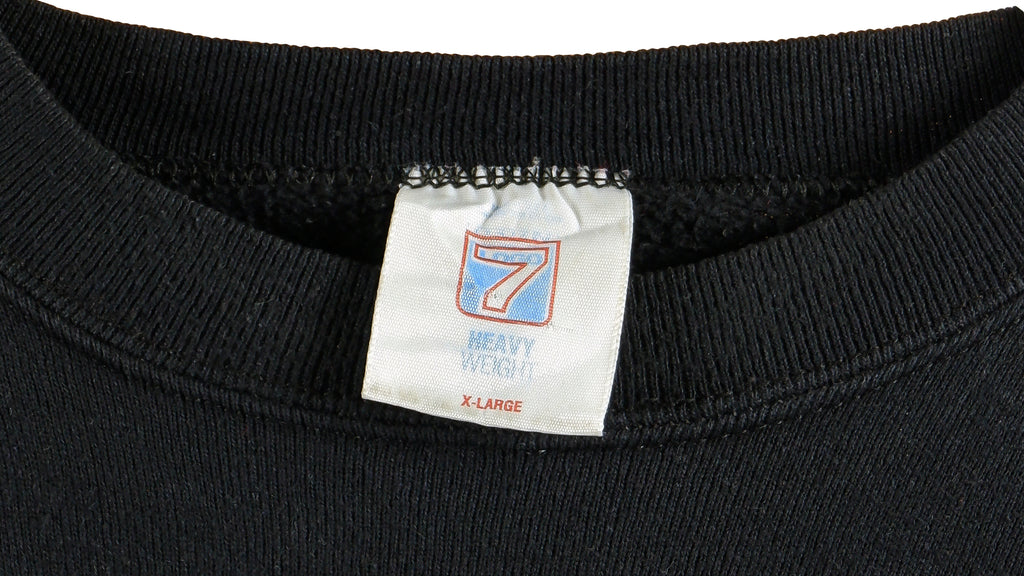NFL (Logo 7) - Atlanta Falcons Spell-Out Crew Neck Sweatshirt 1990 X-Large Vintage Retro Football