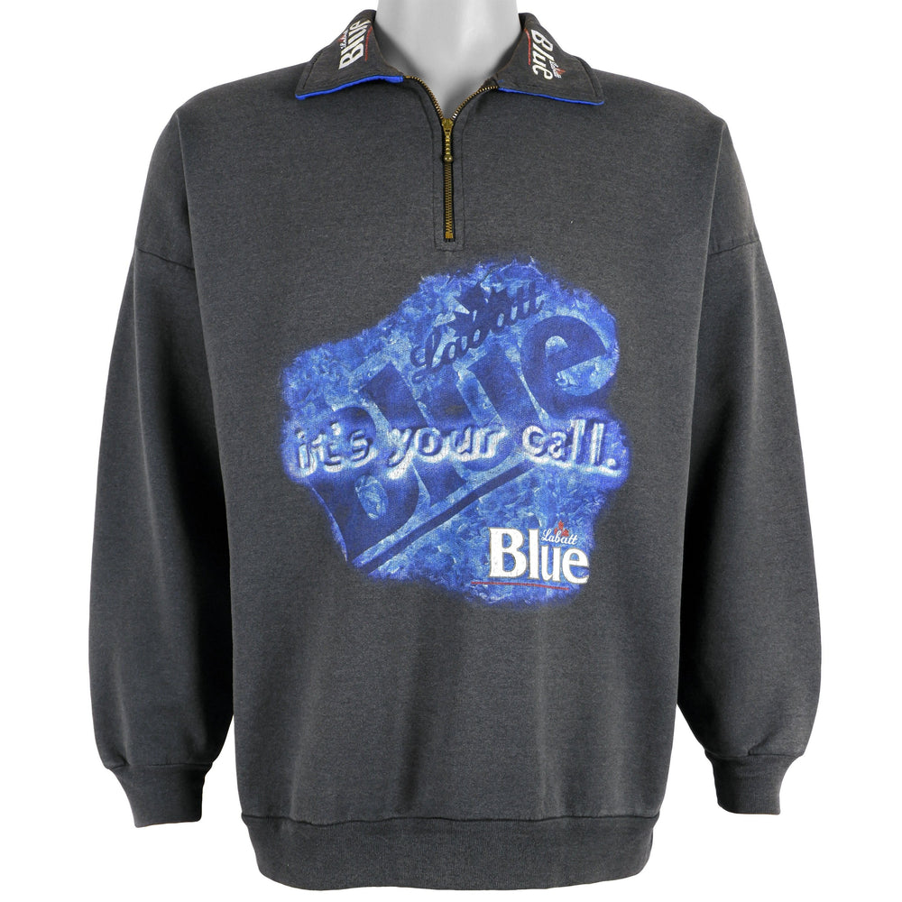 Vintage (JJM) - Labatt Blue, Its Your Call 1/4 Zip Sweatshirt 1990s Large Retro