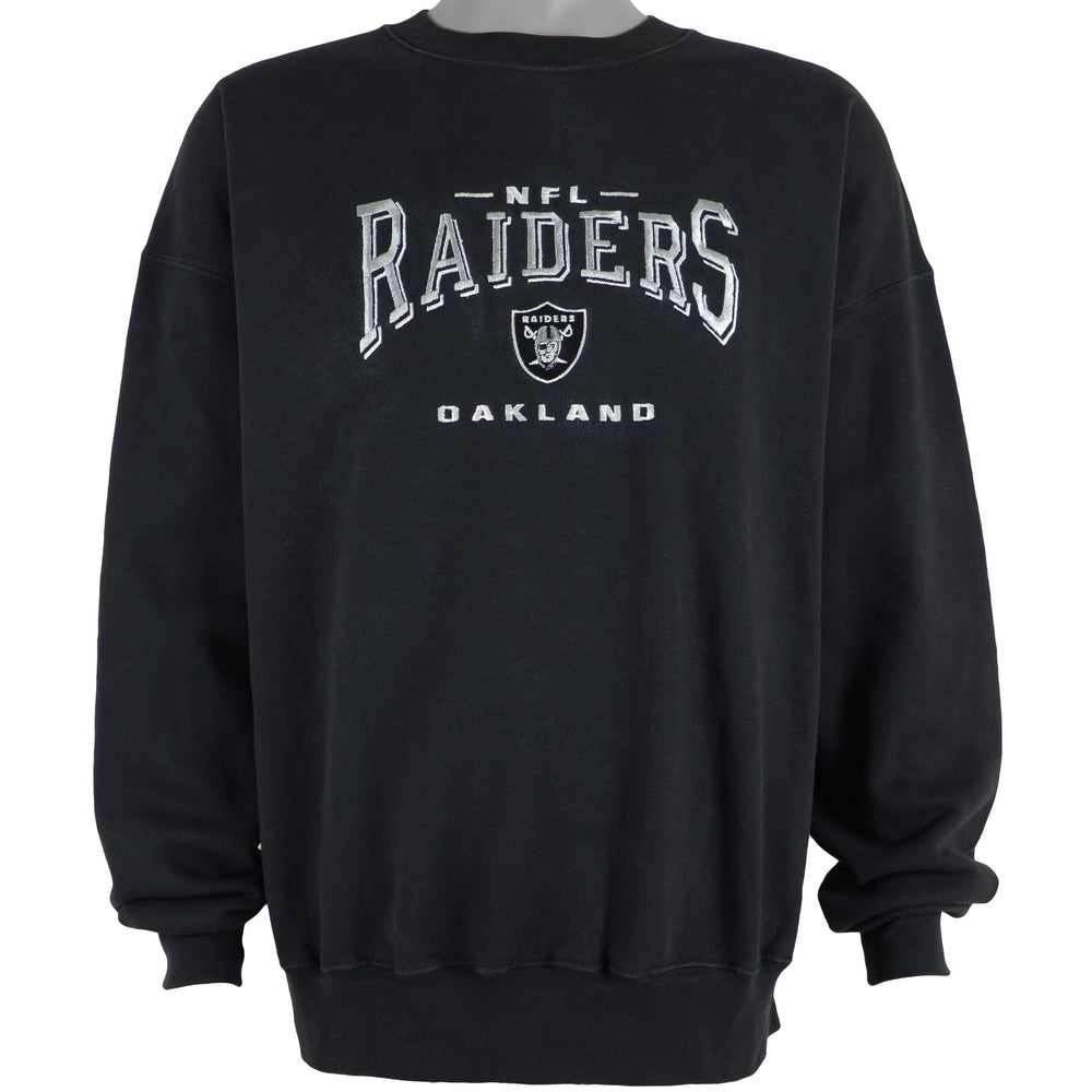 NFL (Lee) - Oakland Raiders Big Logo Sweatshirt 1990s X-Large Vintage Retro Football