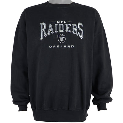 NFL (Lee) - Oakland Raiders Big Logo Crew Neck Sweatshirt 1990s X-Large