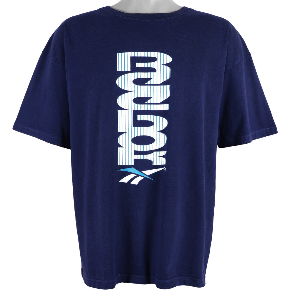 Reebok - Blue Big Spell-Out T-Shirt 1990s X-Large Vintage Retro