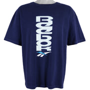 Reebok - Blue Big Spell-Out T-Shirt 1990s X-Large Vintage Retro