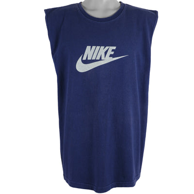 Nike - Blue Big Logo T-Shirt 1990s X-Large