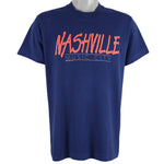 Vintage - Blue Nashville Music City T-Shirt 1989 Large Vintage Retro