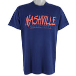 Vintage (Screen Stars) - Blue Nashville Music City T-Shirt 1989 Large