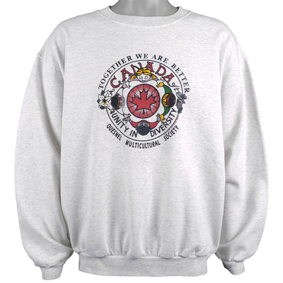 Vintage (Kelly Sport) - Canada Unity in Diversity, Quesnel Multicultural Society Sweatshirt 1993 X-Large
