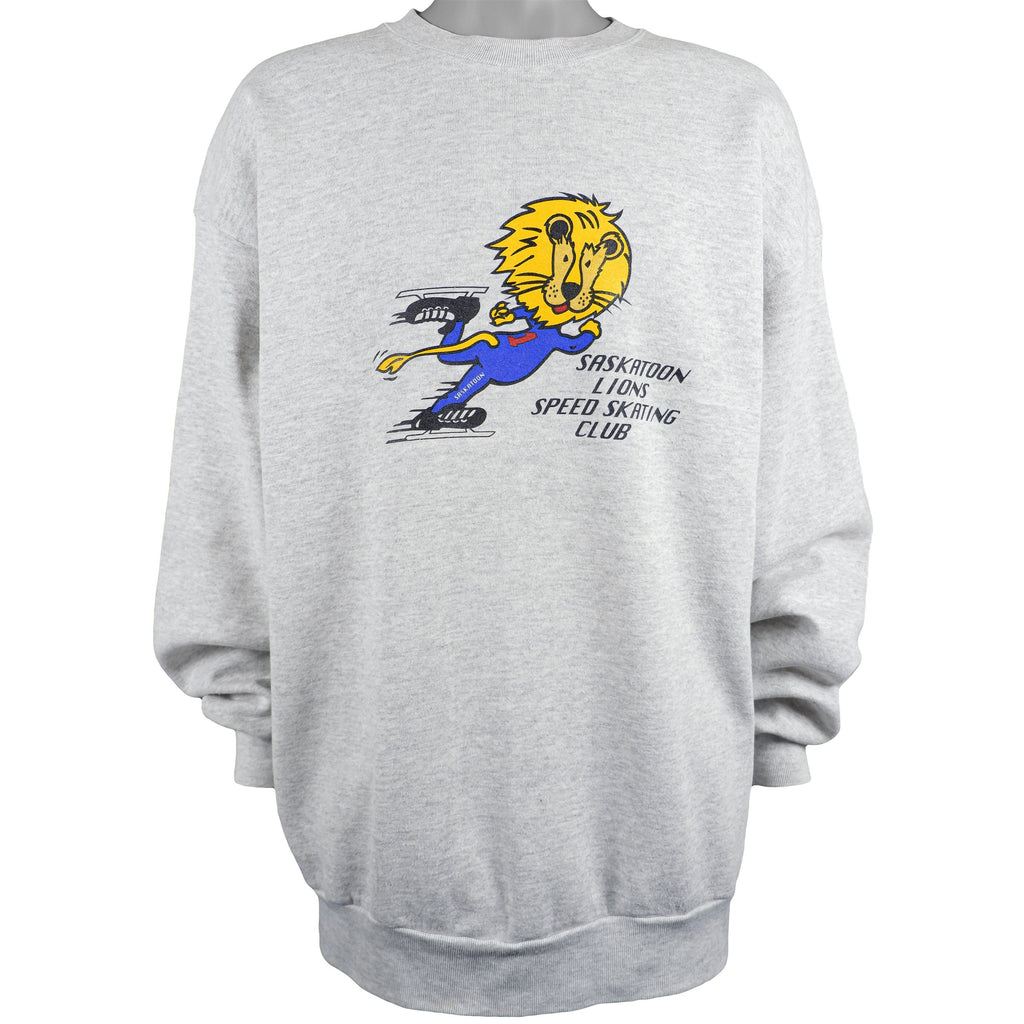 Vintage (Tultex) - Saskatoon Lions Speed Skating Club Sweatshirt 1990s XX-Large Vintage Retro