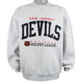 NHL (Russel Athletic) - New Jersey Devils Crew Neck Sweatshirt 1990s Large Vintage Retro Hockey