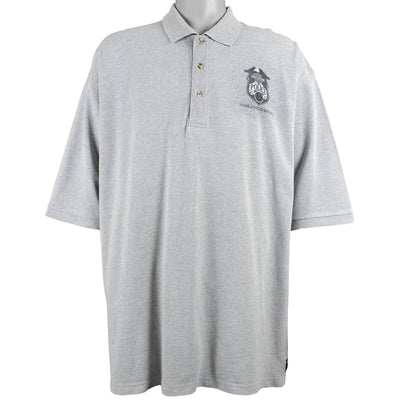 Harley Davidson - Grey Police Motorcycles 1/4-Button-Up T-Shirt 1990s 3X-Large