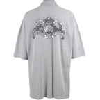 Harley Davidson - Grey Police Motorcycles 1/4-Button-Up T-Shirt 1990s XX-Large