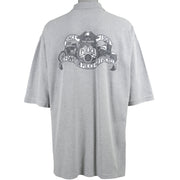 Harley Davidson - Grey Police Motorcycles 1/4-Button-Up T-Shirt 1990s XX-Large