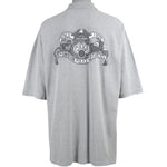 Harley Davidson - Grey Police Motorcycles 1/4-Button-Up T-Shirt 1990s XX-Large
