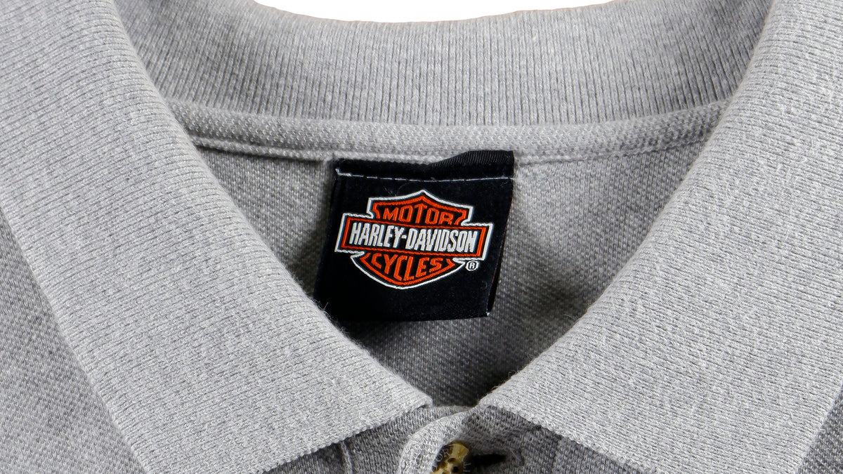 Harley Davidson - Grey Police Motorcycles 1/4-Button-Up T-Shirt 1990s XX-Large