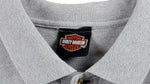 Harley Davidson - Grey Police Motorcycles 1/4-Button-Up T-Shirt 1990s XX-Large