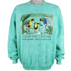 Vintage (Guava Beach) - Green Isle of Capri Casino Sweatshirt 1990s Large Vintage Retro