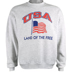 Lee - USA Land of Free Crew Neck Sweatshirt 1990s Medium Vintage Retro