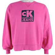 Calvin Klein - Pink Spell-Out Crew Neck Deadstock Sweatshirt 1990s Large Vintage Retro