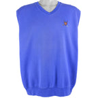 Ralph Lauren (Polo) - Blue V-Neck Vest 1990s Large Vintage Retro