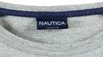 Nautica - Grey Big Spell-Out T-Shirt 1990s Large Vintage Retro