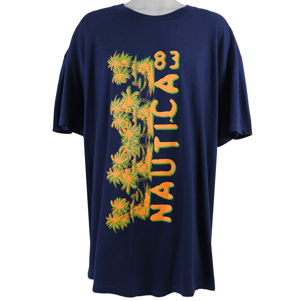 Nautica - Blue Spell-Out Deadstock T-Shirt 1990s XXX-Large Vintage Retro