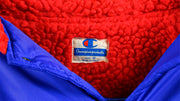 Champion - Blue Spell-Out Button Up Medium-Weight Jacket 1990s Large Vintage Retro 