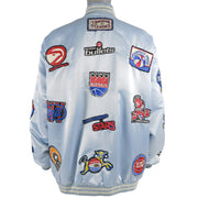 NBA - Jeff Hamilton NBA Logos Satin Jacket 1990s XX-Large Vintage Retro Basketball