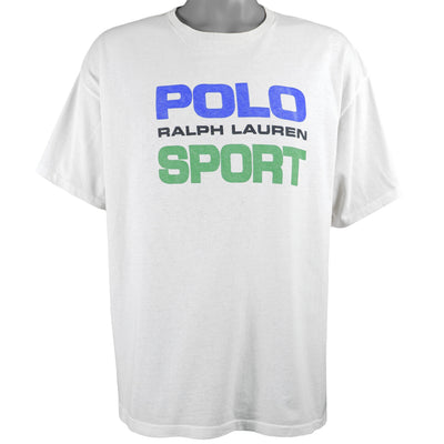 Ralph Lauren (Polo Sport) - White Spell-Out T-Shirt 1990s X-Large