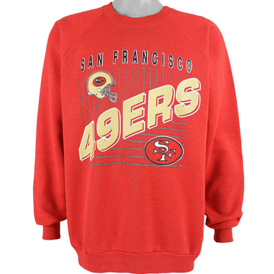 NFL (Logo 7) - San Francisco 49ers Spell-Out Sweatshirt 1990s X-Large