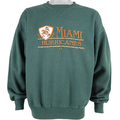 NCAA (Midwest) - Miami Hurricane Spell-Out Sweatshirt 1990s Large
