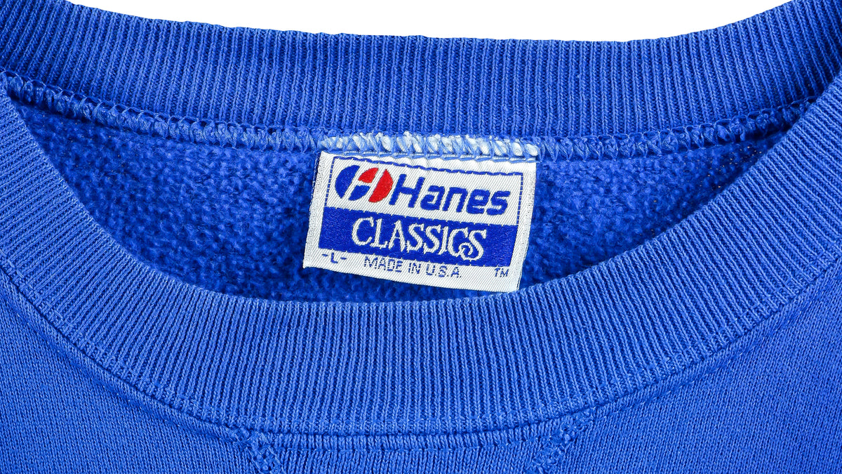 Vintage (Hanes) - Blue Ski Deadstock Sweatshirt 1990s Large Vintage Retro