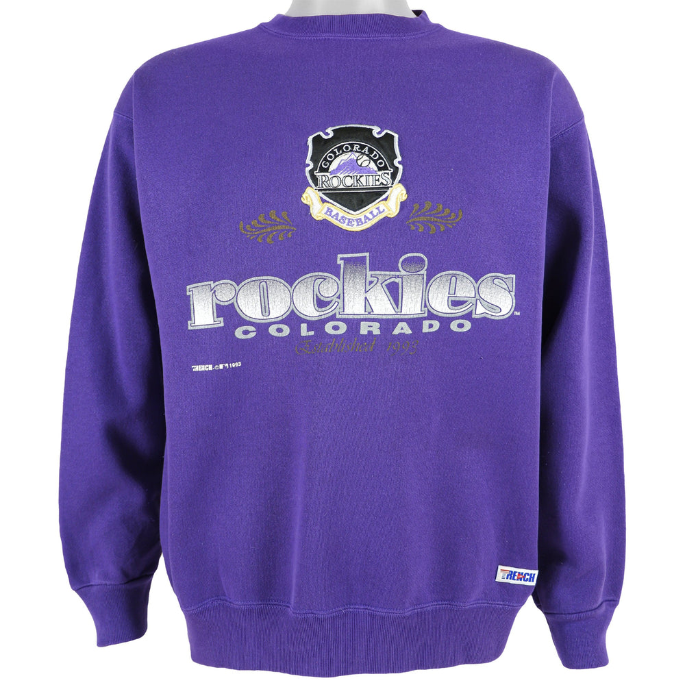 MLB (Trench) - Colorado Rockies Spell-Out Sweatshirt 1993 Large Vintage Retro Baseball