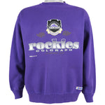 MLB (Trench) - Colorado Rockies Crew Neck Sweatshirt 1993 Large