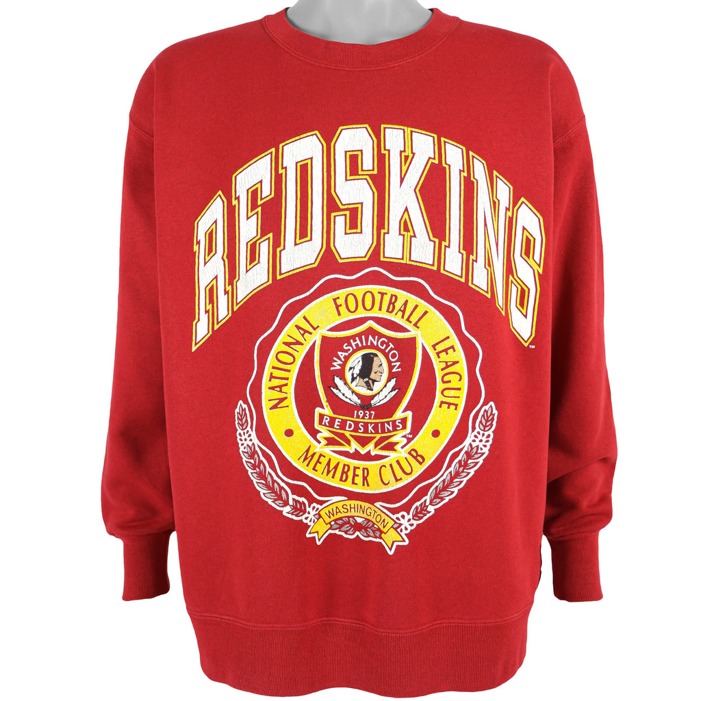 NFL (Nutmeg) - Washington Redskins Spell-Out Sweatshirt 1990s Large Vintage Retro Football