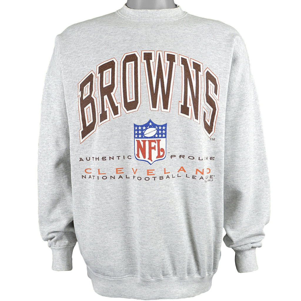 NFL (Logo Athletic) - Cleveland Bronws Spell-Out Sweatshirt 1994 Large Vintage Retro Football