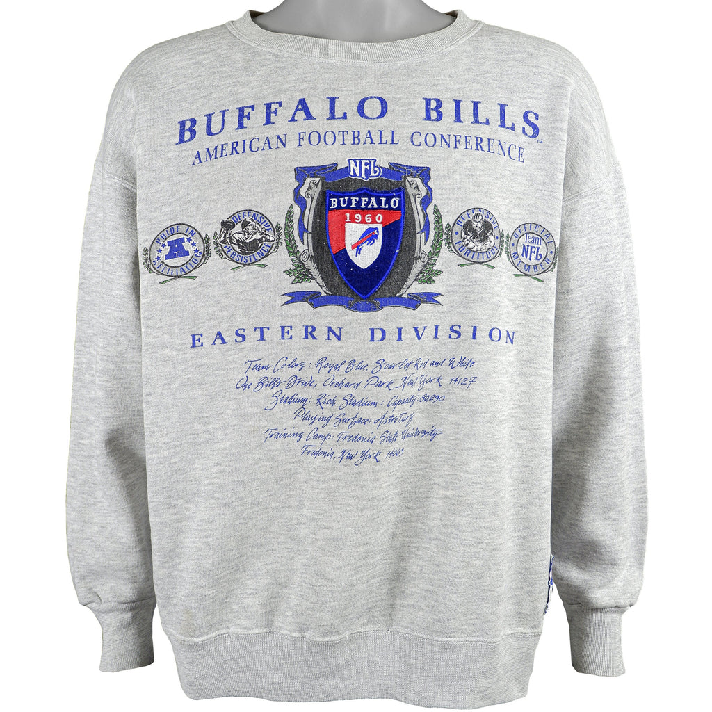 NFL (Nutmeg) - Buffalo Bills Crew Neck Sweatshirt 1990s X-Large Vintage Retro Football