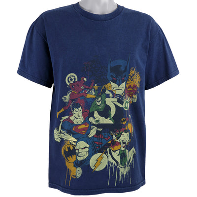 DC Comics - Blue Super Heroes T-Shirt 1990s Large