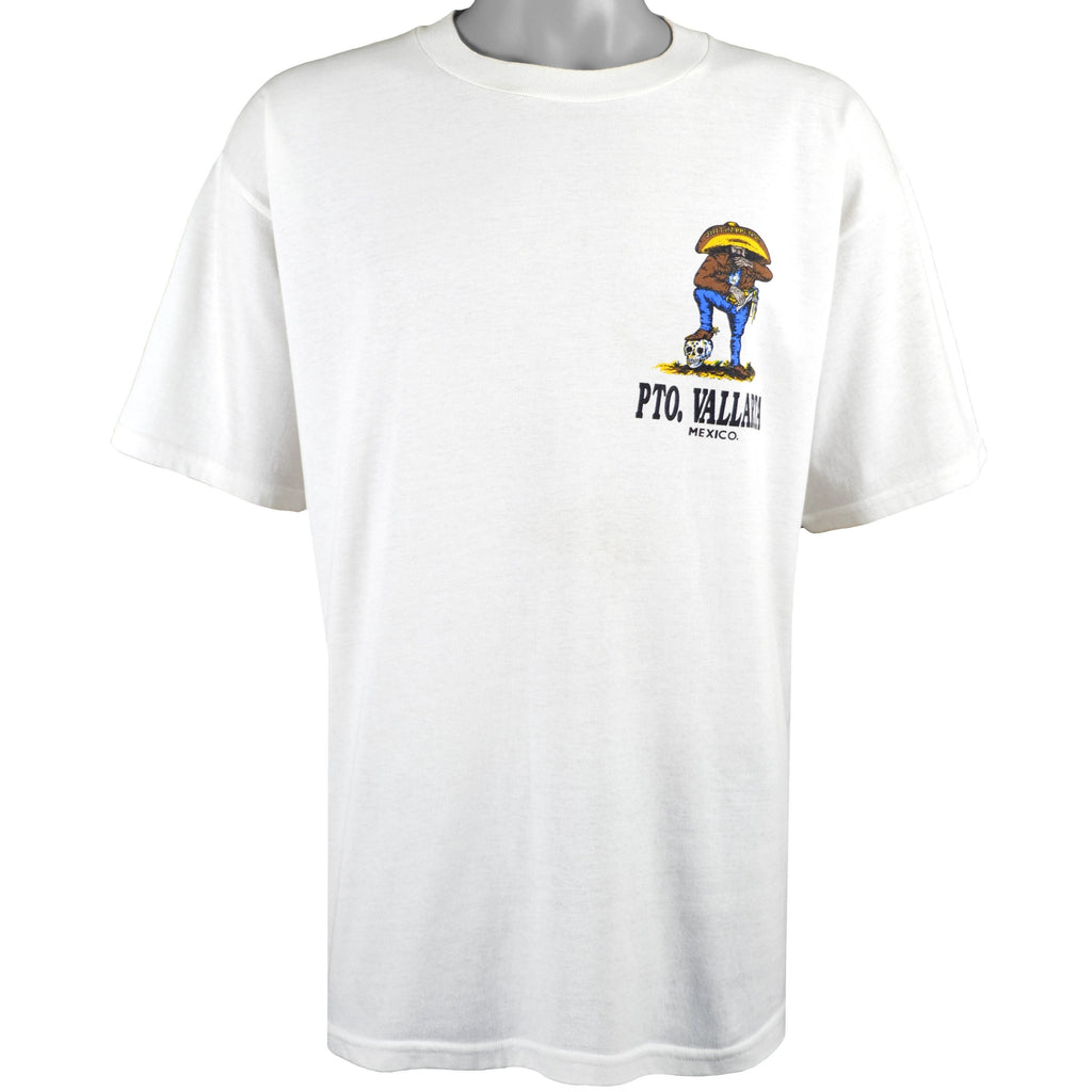 Vintage - White Puerto Vallarta, Mexico T-Shirt 2000 Large Vintage Retro