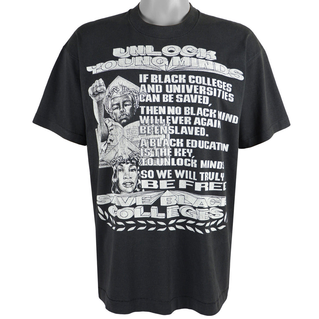 Vintage - Unlock Young Minds, Save Black Colleges T-Shirt 1990s X-Large Vintage Retro