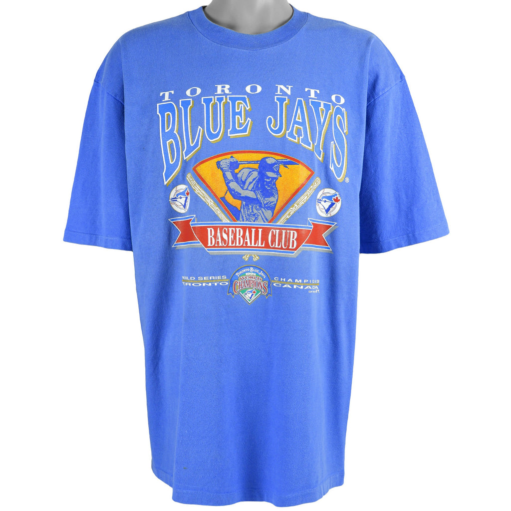 MLB (Waves) - Toronto Blue Jays Spell-Out T-shirt 1993 X-Large Vintage Retro Baseball