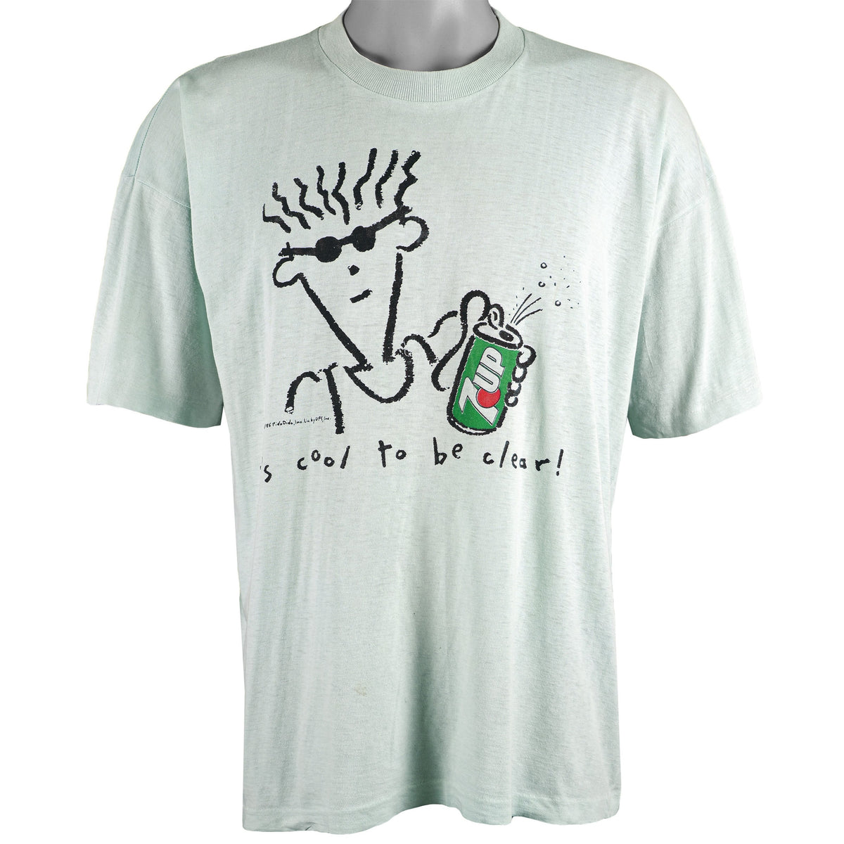 Vintage - Its Cool To Be Clear - 7Up T-Shirt 1985 Medium Vintage Retro