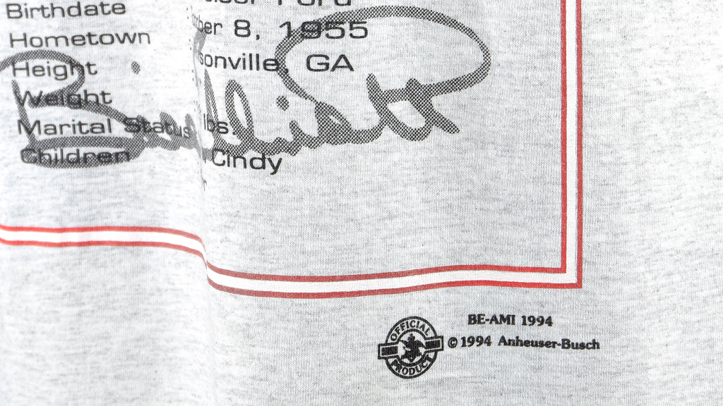 NASCAR (Nutmeg) - Bill Elliott - Budweiser Ford Deadstock T-Shirt 1994 Large